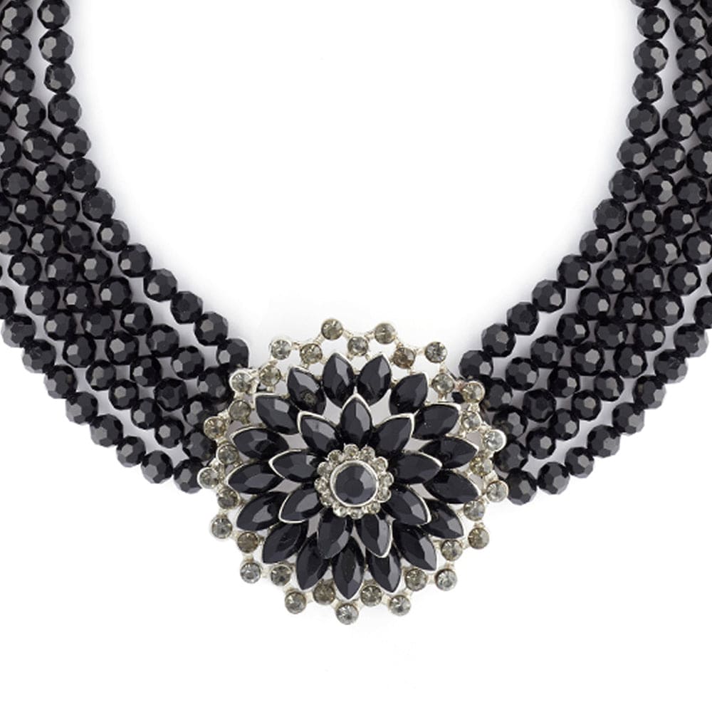 Picture of Audrey Jet Flower Necklace