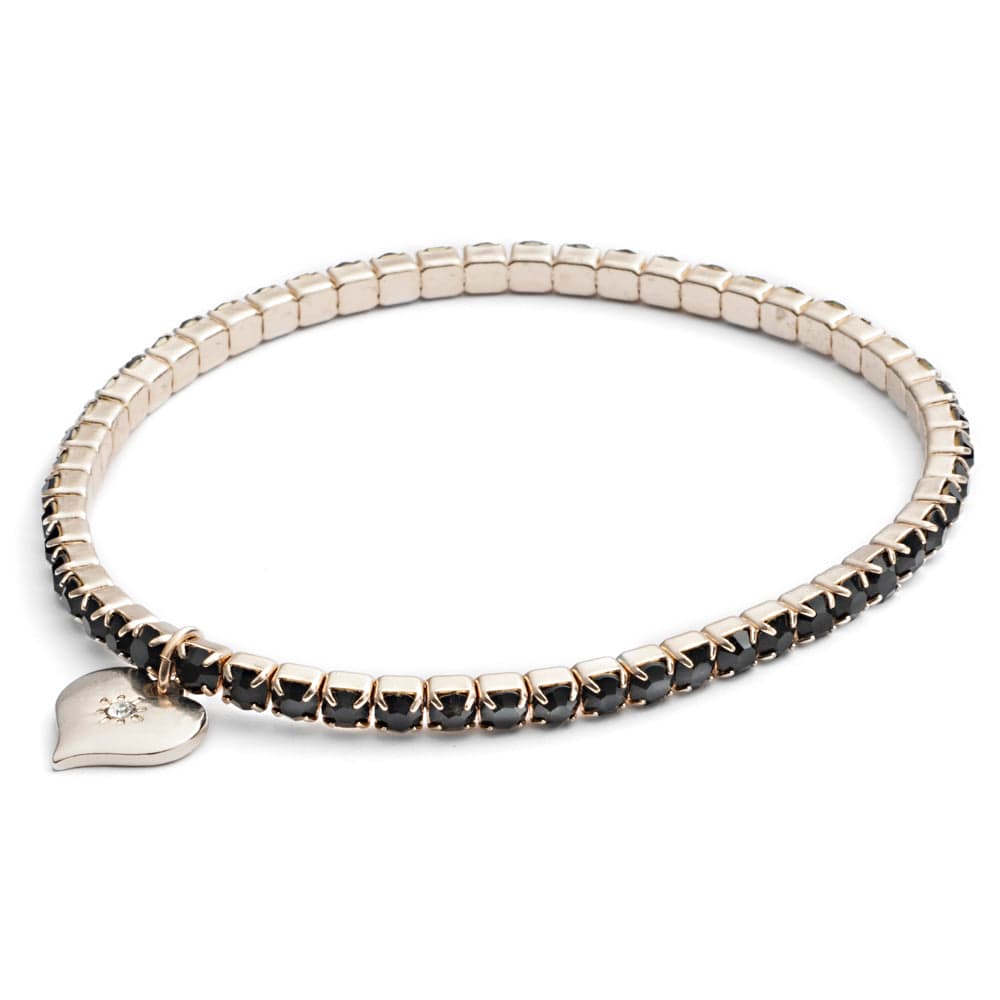 Diamante Stretch Bracelets (black diamond with gold plating)  Diamante Stretch Bracelet (black diamond with gold plating)