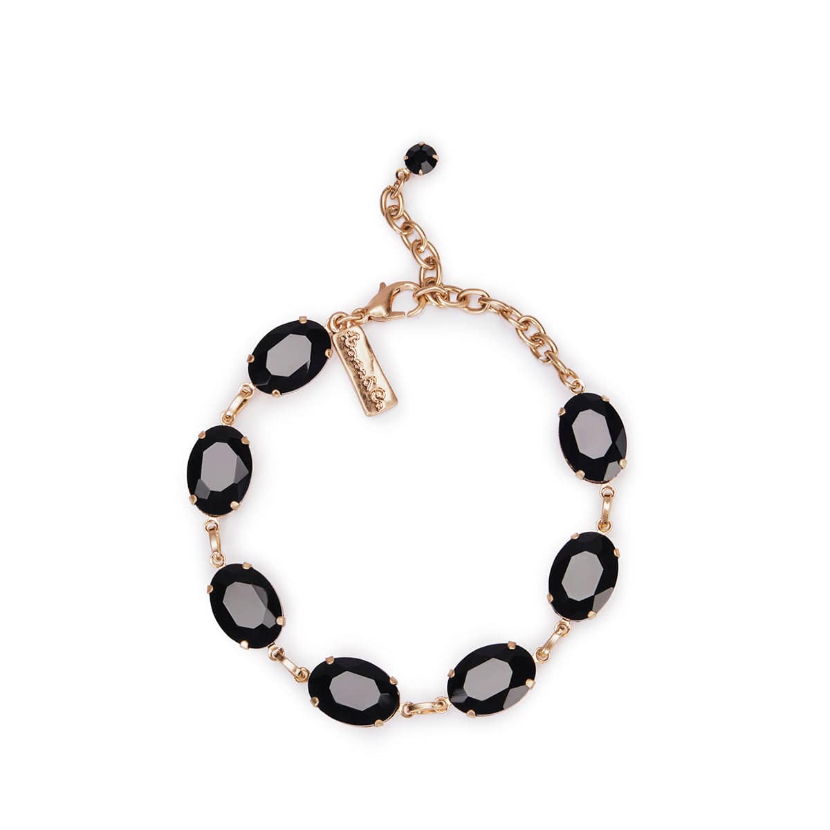 Black-Jet-Oval-Stone-Crystal-Bracelet