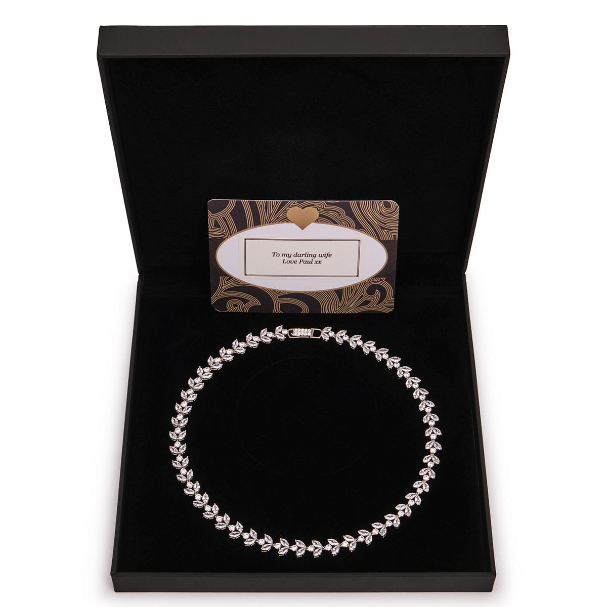 Tiny Crystal Leaf Necklace