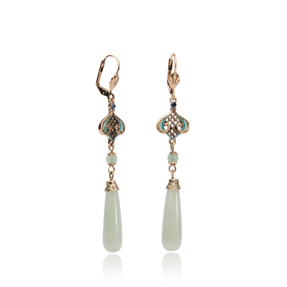 Deco Style Aventurine Stone Drop Earrings