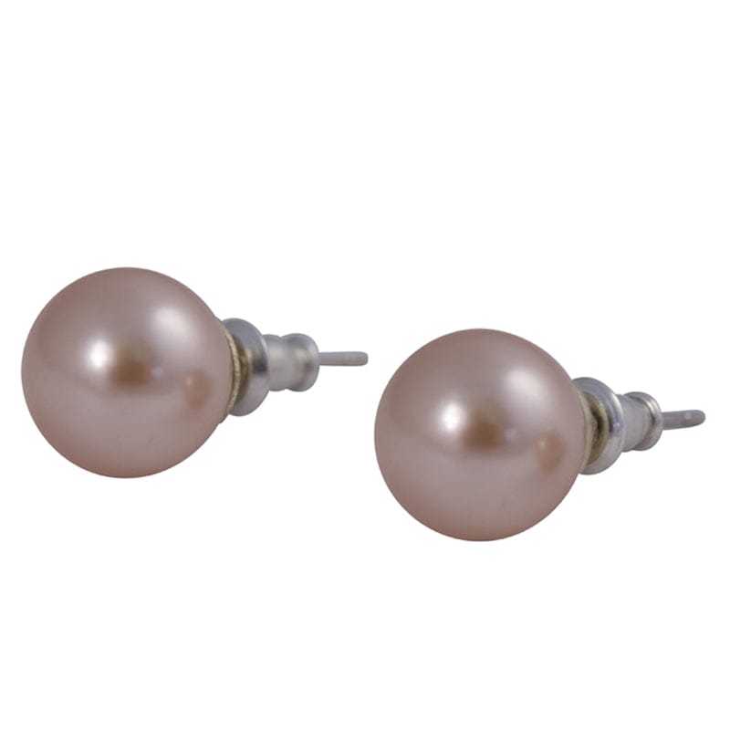 Pearl Stud Earrings: 10mm Vintage Style Dusky Pink Pearl Studs