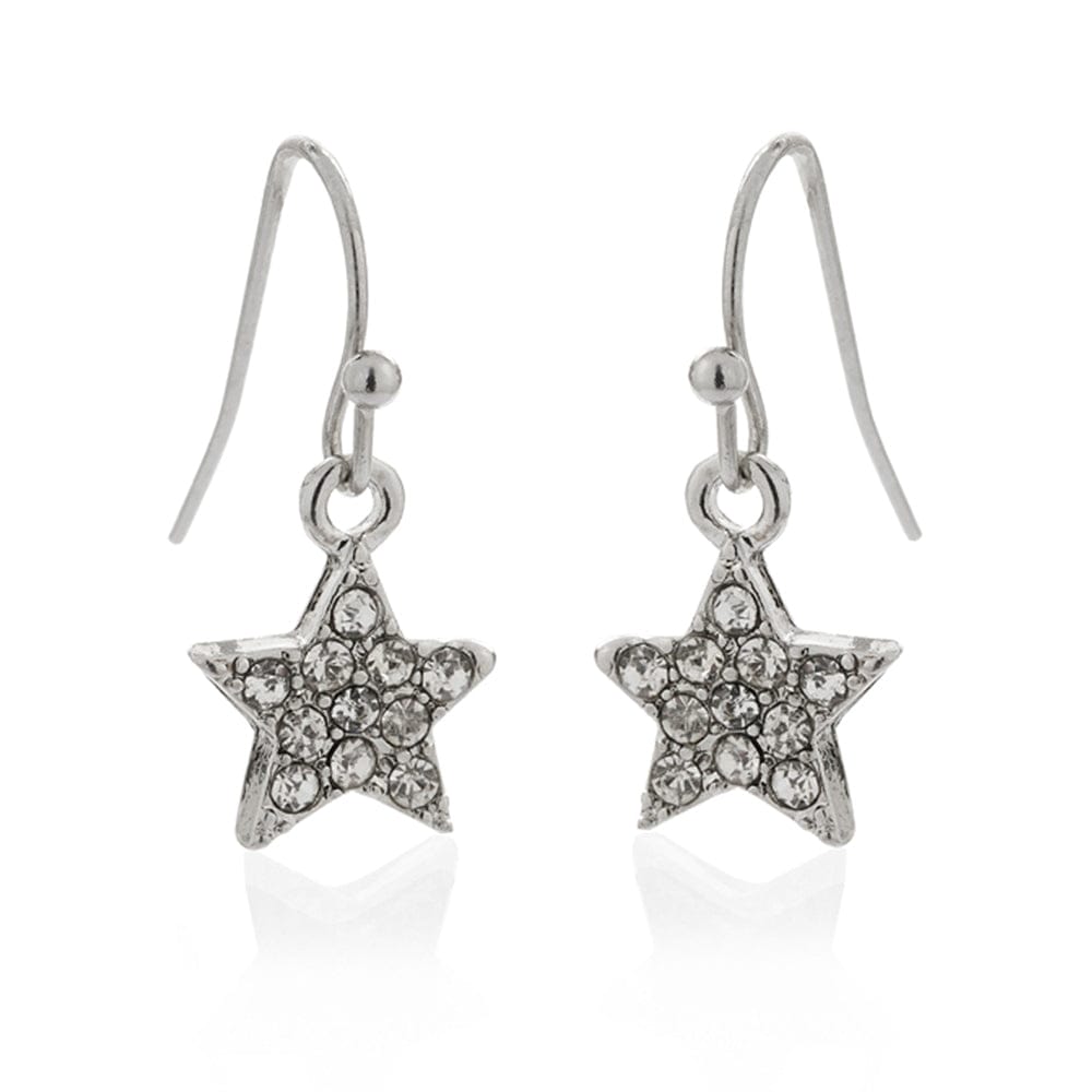 Crystal Star Earrings: Vintage Style Start Diamanté Drop Earrings