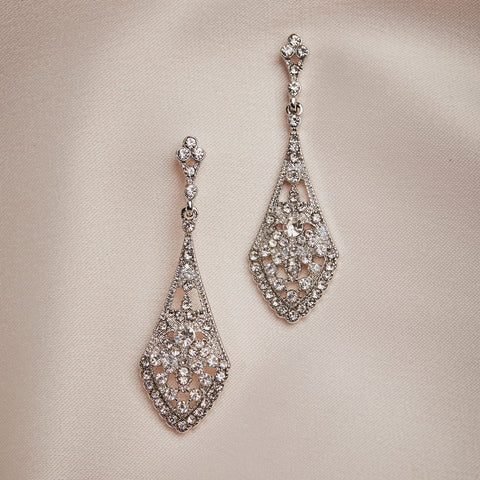 Diamante long deals drop earrings