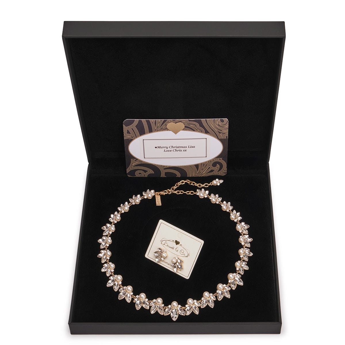 Crystal Leaf and Pearl Jewlery Set  Lovett & Co