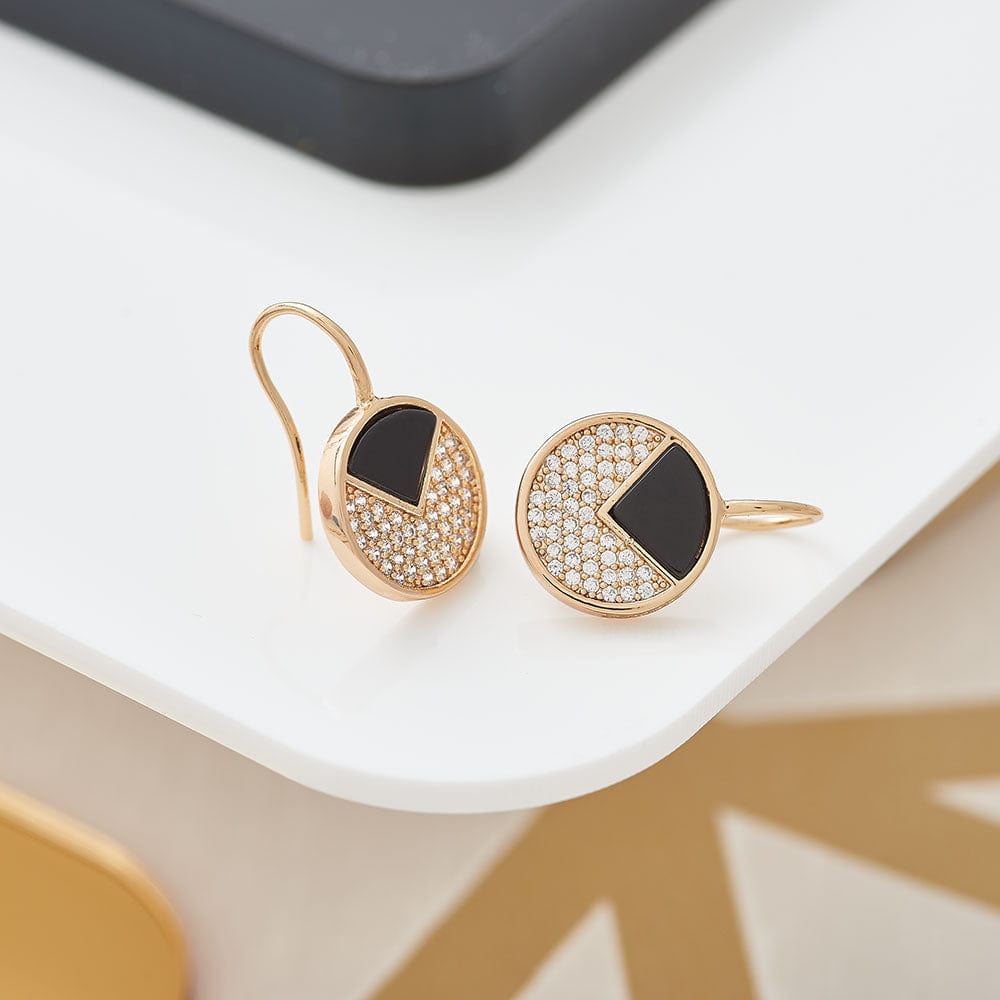 Onyx Circle Earrings