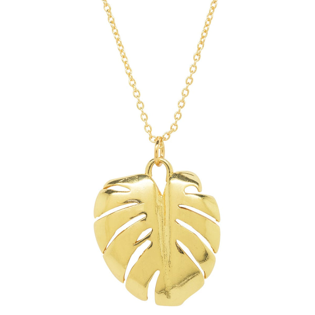 Picture of 18k Gold Plated Cheese Plant Leaf Necklace Short