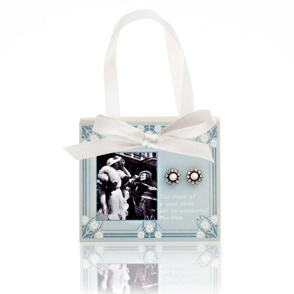 Picture of Gift Postcard With Pearl And Diamante Earrings Too Much Of A Good Thing' Mae West
