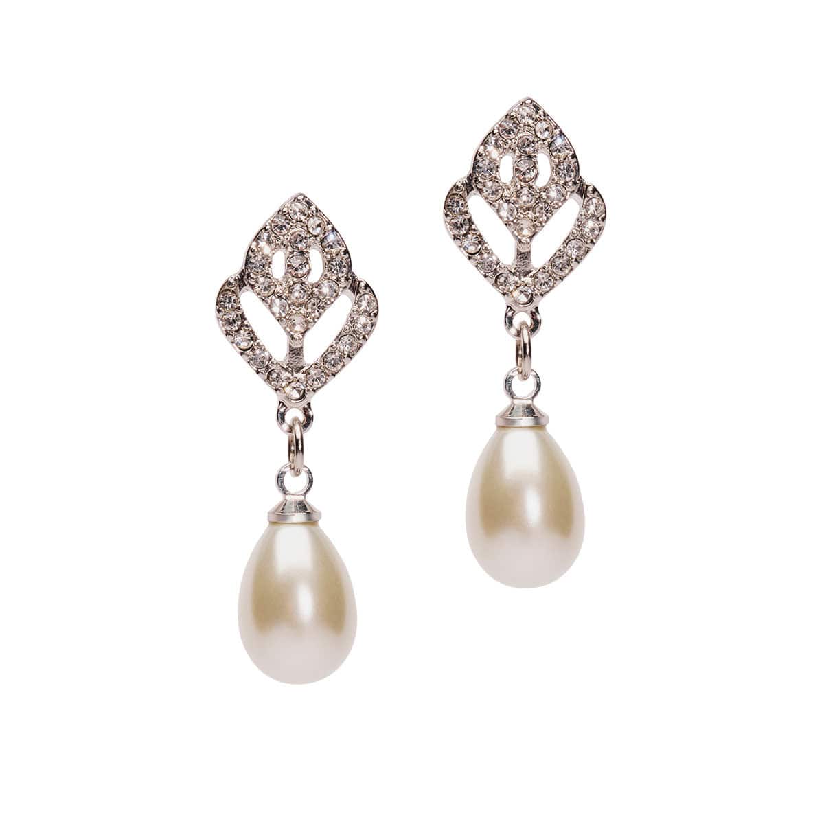 Vintage pearl and Diamante drop earrings  Lovett & Co