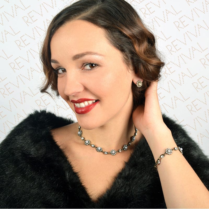 Picture of Grace Pearl and Crystal Necklace