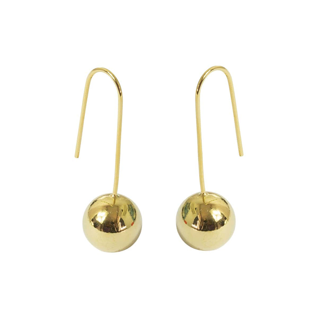 Ball Drop Earrings Gold Plated