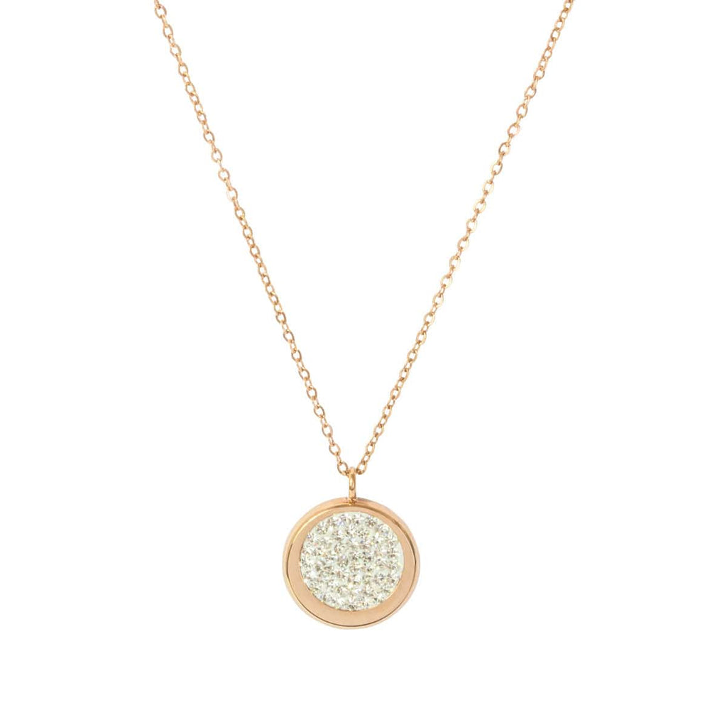 Picture of Disc Pave Necklace - Rose Gold
