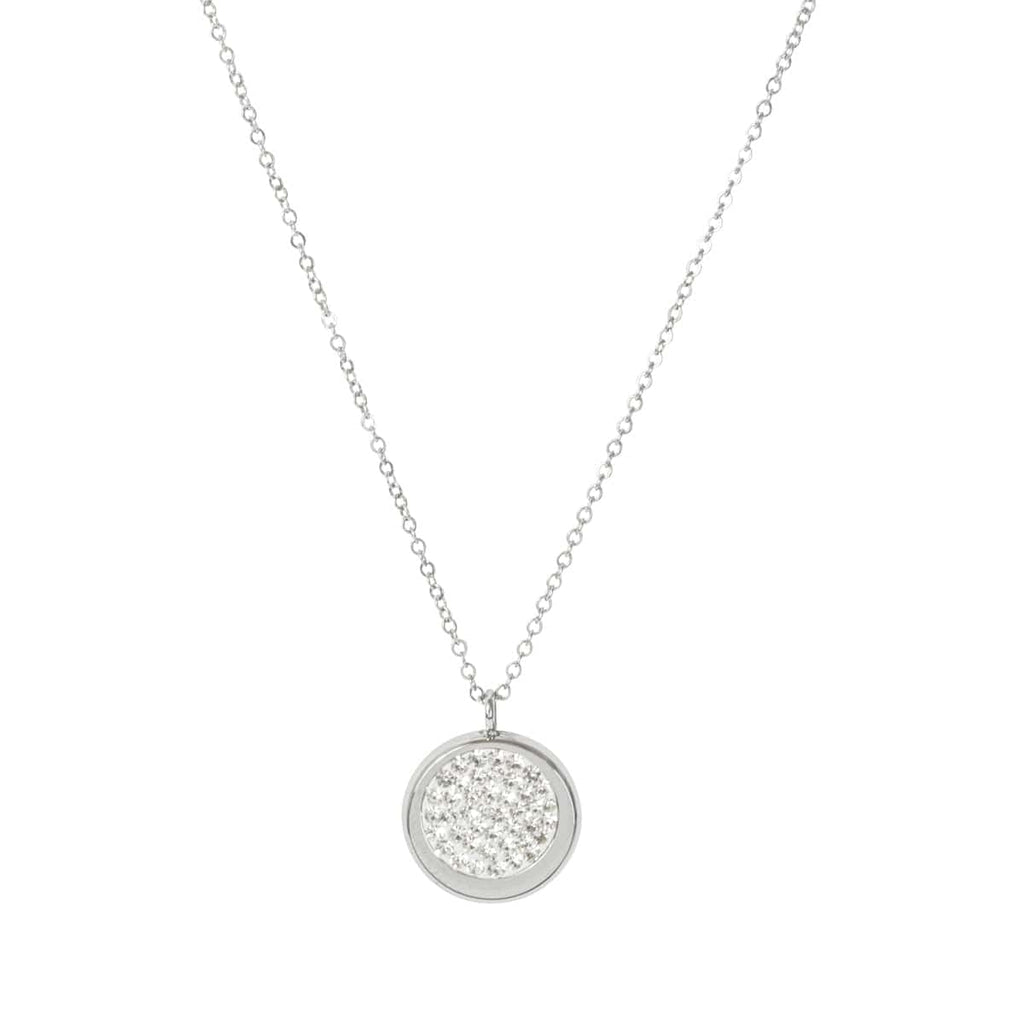 Picture of Disc Pave Necklace - Silver