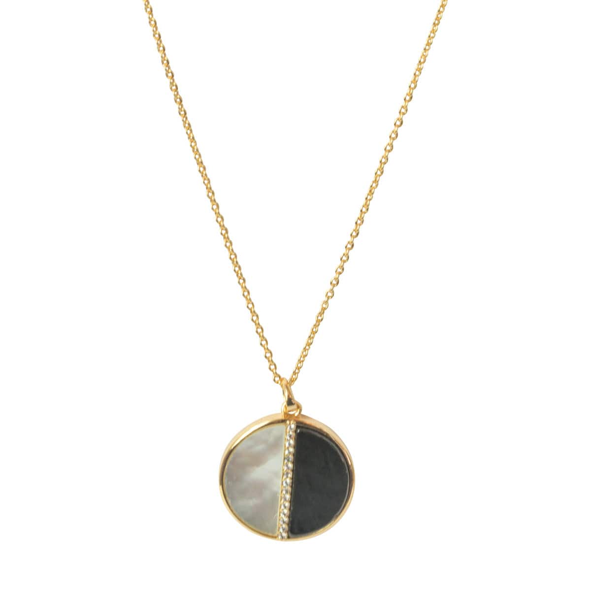 Onyx Circle Pendant Necklace