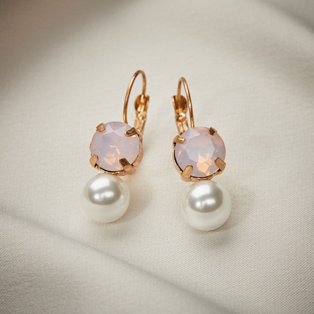 Pearl Square Crystal Earrings